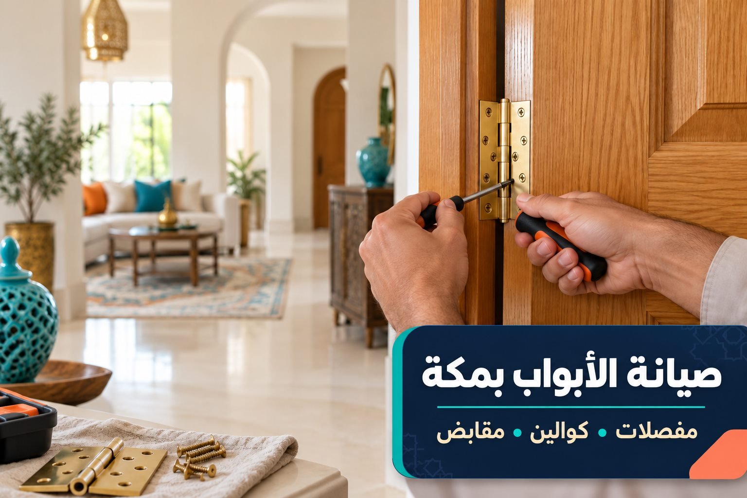 الأبواب الخشبية والكوالين والمقابض بمكة — التنعيم