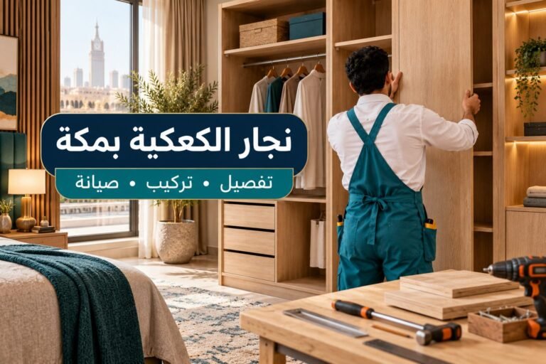 نجار الكعكية بمكة — تركيب دولاب خشبي