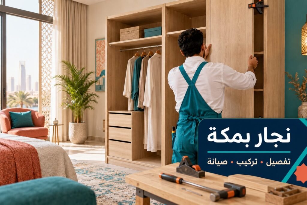 نجار بمكة — تركيب دولاب خشبي
