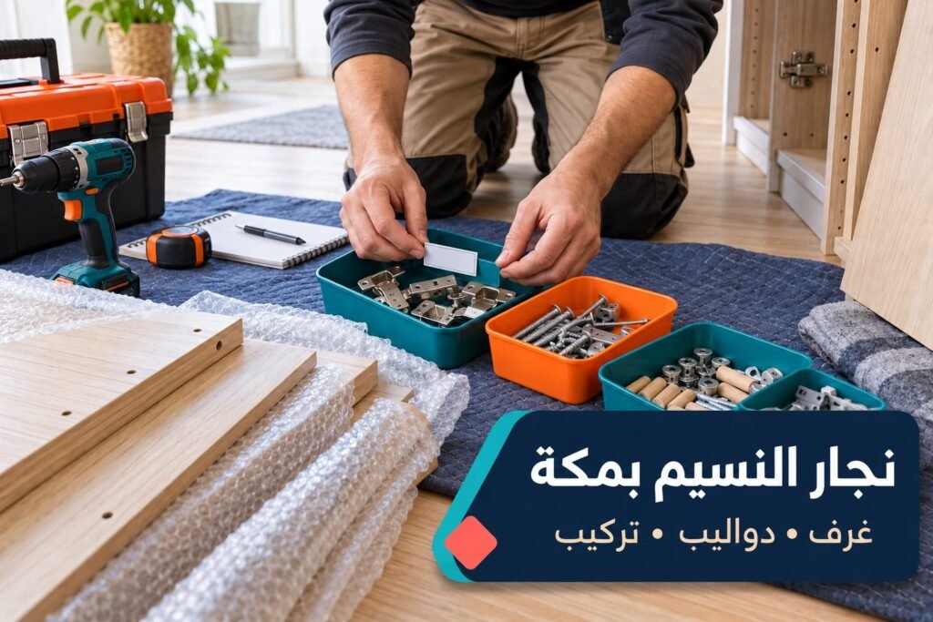 نجار النسيم بمكة — تنظيم ملحقات الدواليب