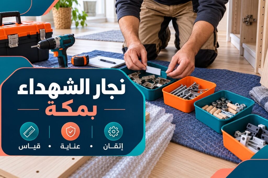 نجار الشهداء بمكة — تنظيم قطع الأثاث عند الفك