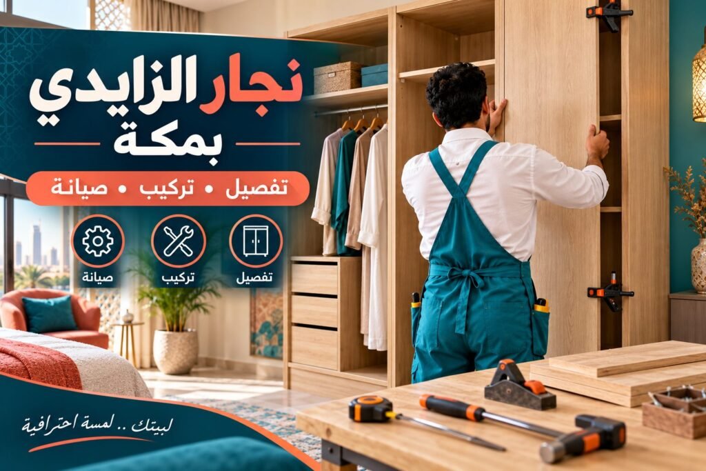 نجار الزايدي بمكة — تركيب خزانة خشبية